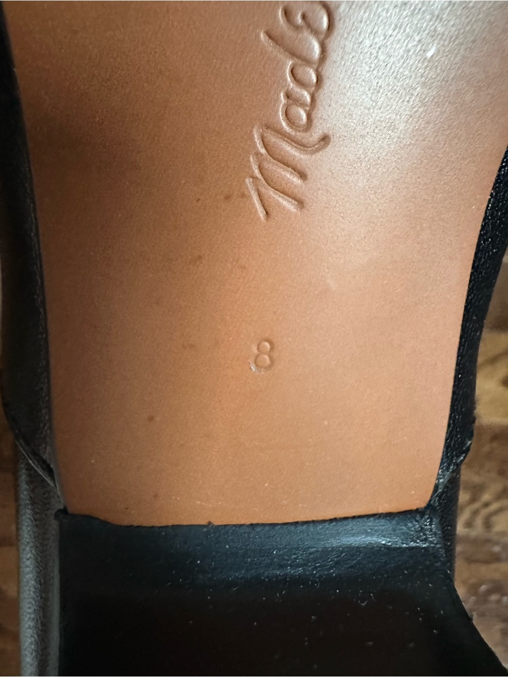 NWOB Madewell Lexie Ankle Boot Black Leather Block Heel Square Toe Size 8 - Picture 14 of 14